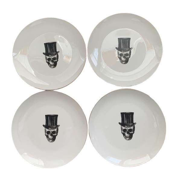 Halloween Skeleton Skull Steam Punk Dinner Plates - Picture 4 of 5
